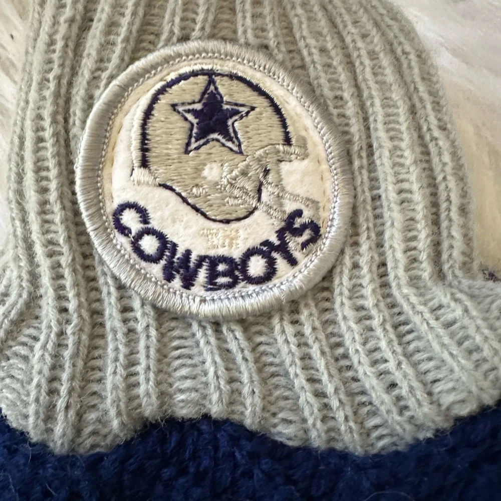 EUC‎ NFL Dallas Cowboys Blue and Gray Knit Slippers Socks One Size